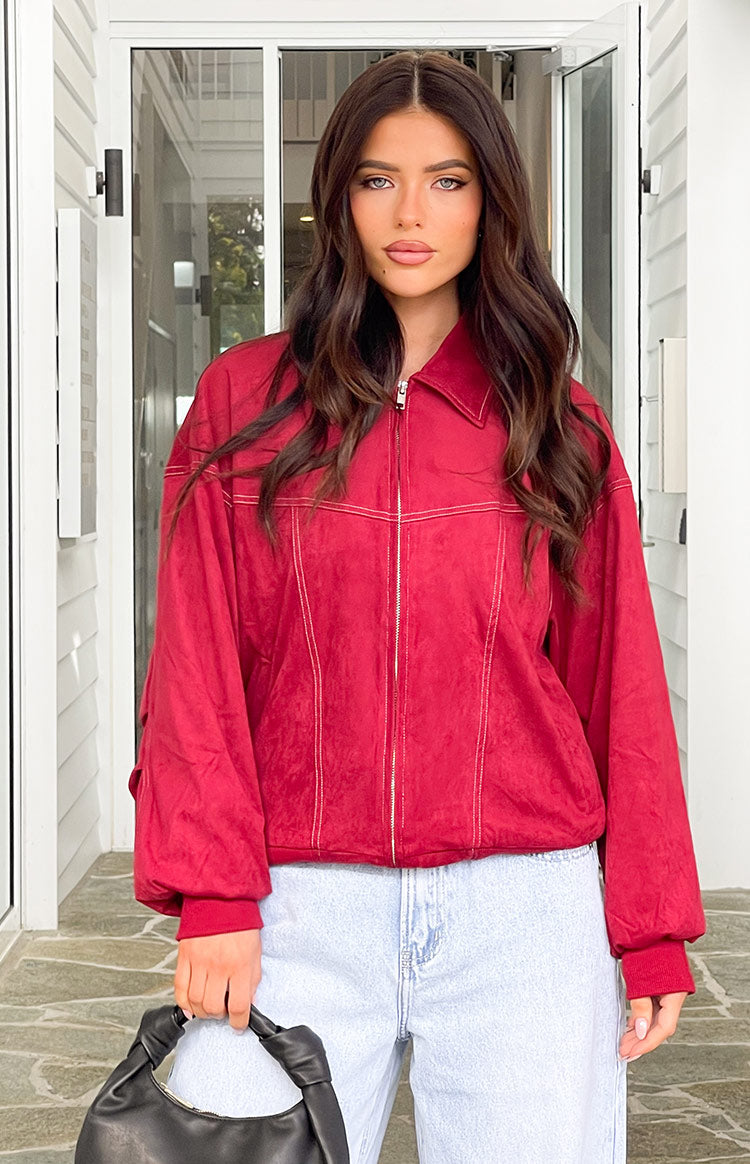 Lui Red Bomber Jacket Image