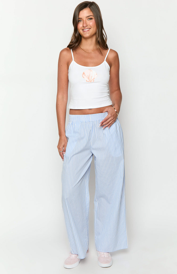 Light blue and white striped jeans on sale