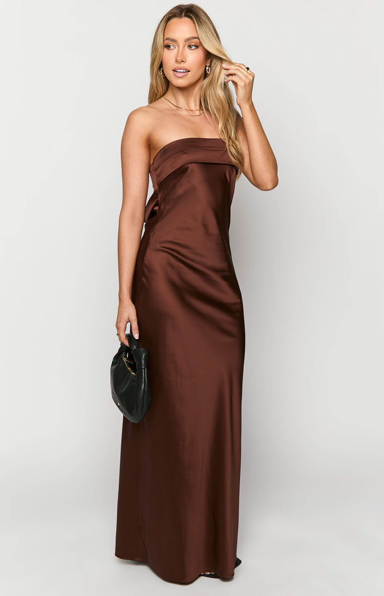 Maiah Brown Maxi Dress – Beginning Boutique US