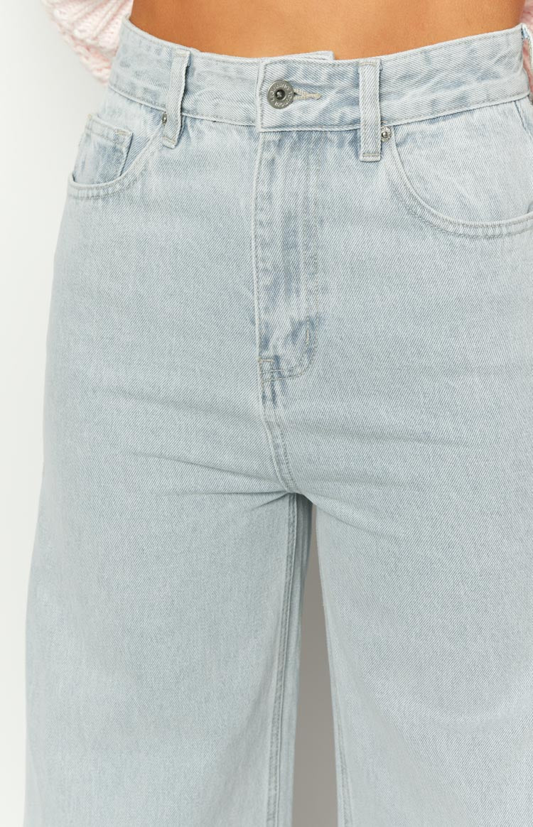 Marelle Light Denim Wide Leg Side Split Jeans – Beginning Boutique US