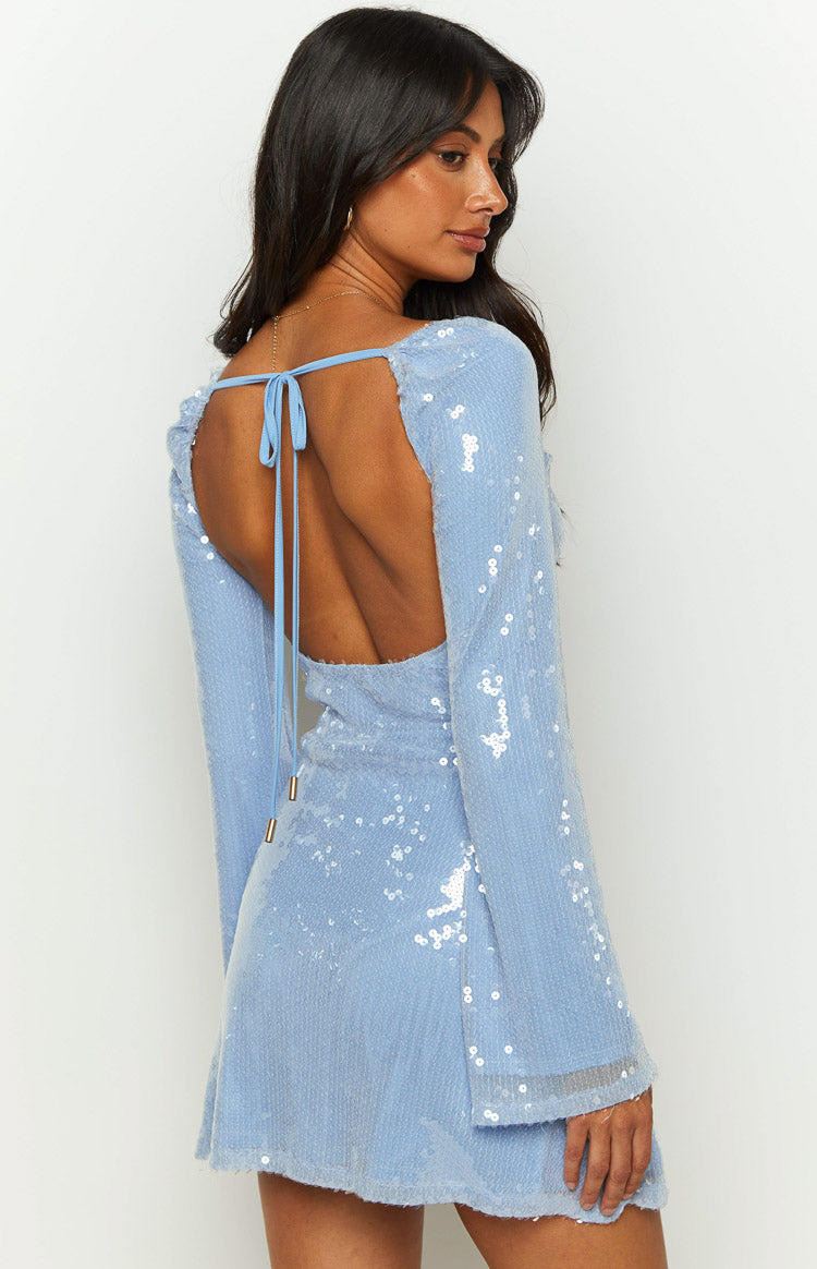 Marienne Blue Sequin Mini Dress, | Shop Mini Dresses by Beginning Boutique