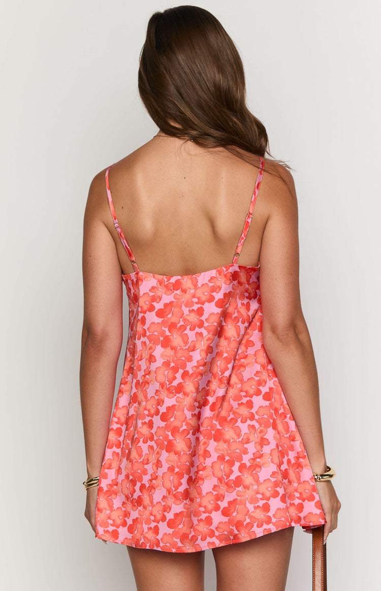 Mattie Orange Floral Mini Dress Image