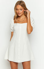 Maysen White Cap Sleeve Mini Dress Image