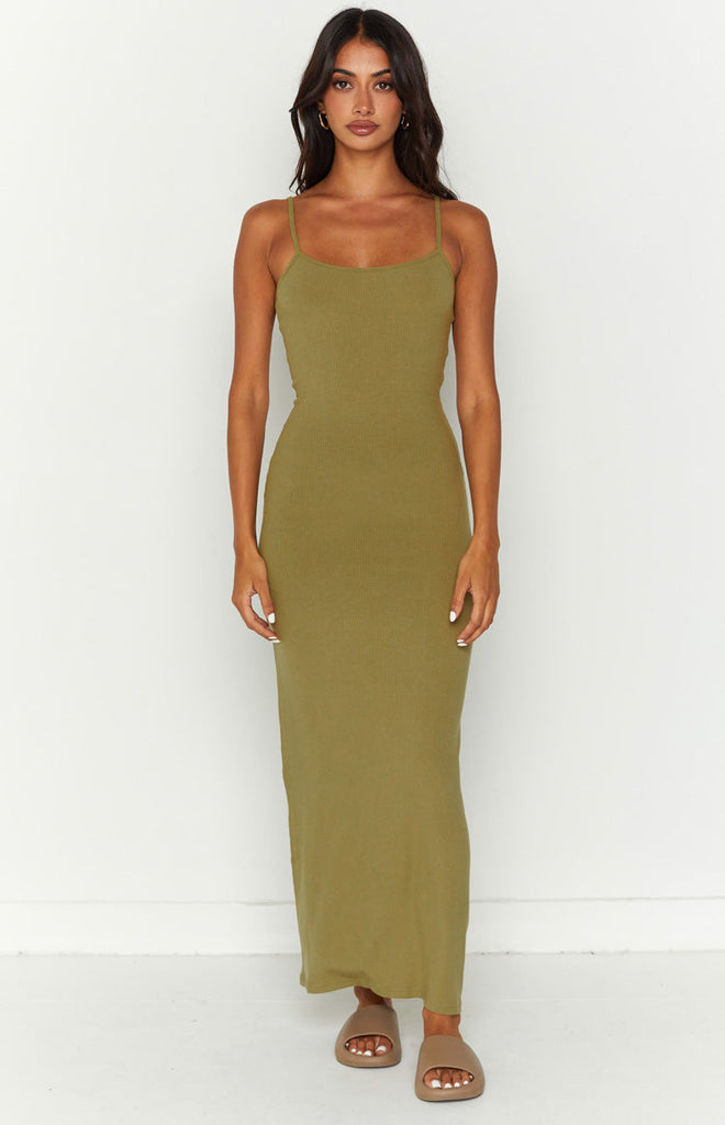 Melrose Khaki Maxi Dress – Beginning Boutique US