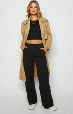 Millie Black Low Rise Cargo Trousers Image