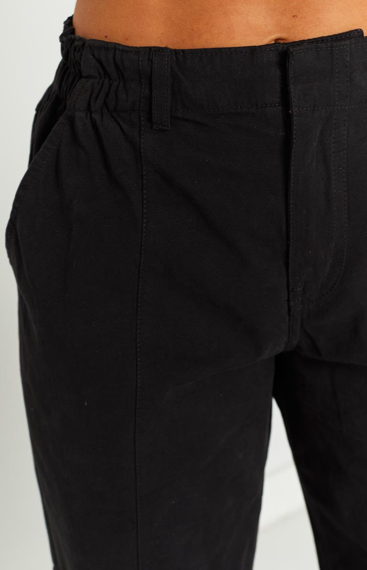 Millie Black Low Rise Cargo Trousers Image