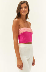 Brooklyn Pink Printed Strapless Top – Beginning Boutique US