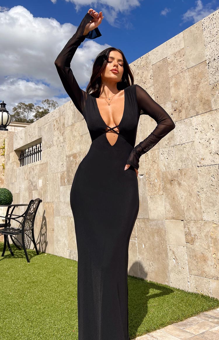 Monni Black Maxi Dress Image