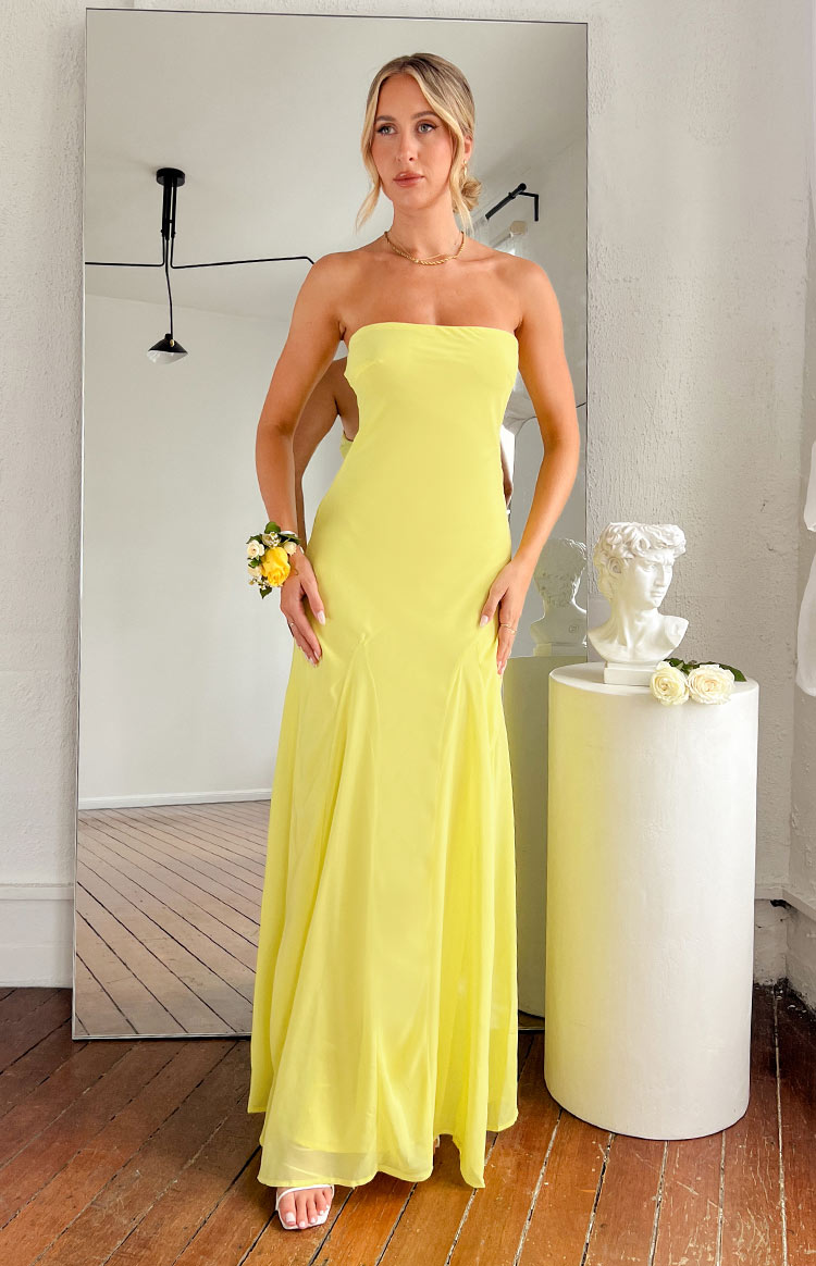 Yellow fashion strapless