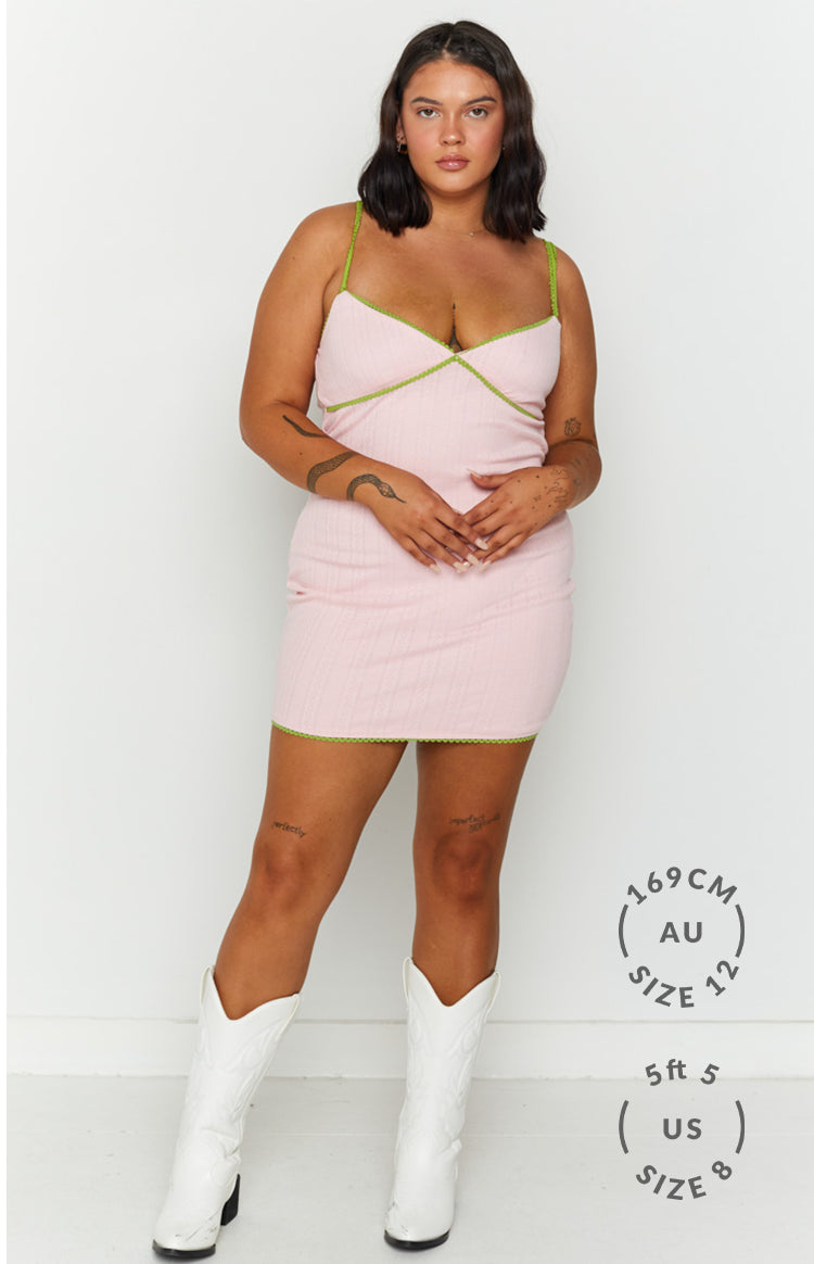 Nicole Rib Mini Dress Pink Image