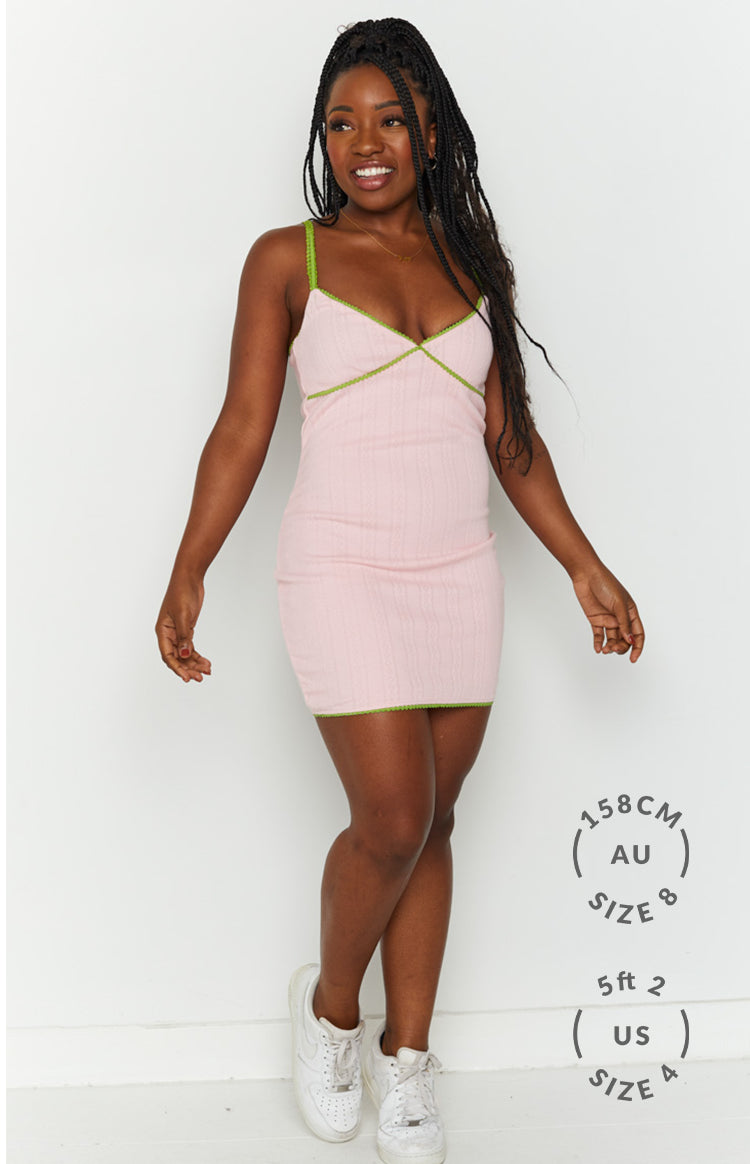 Nicole Rib Mini Dress Pink Image