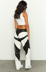 Night Rider PU White Contrast Pants – Beginning Boutique US