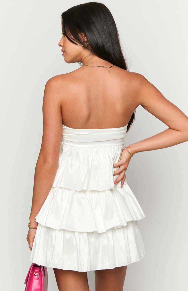 One Wish White Strapless Mini Dress Image