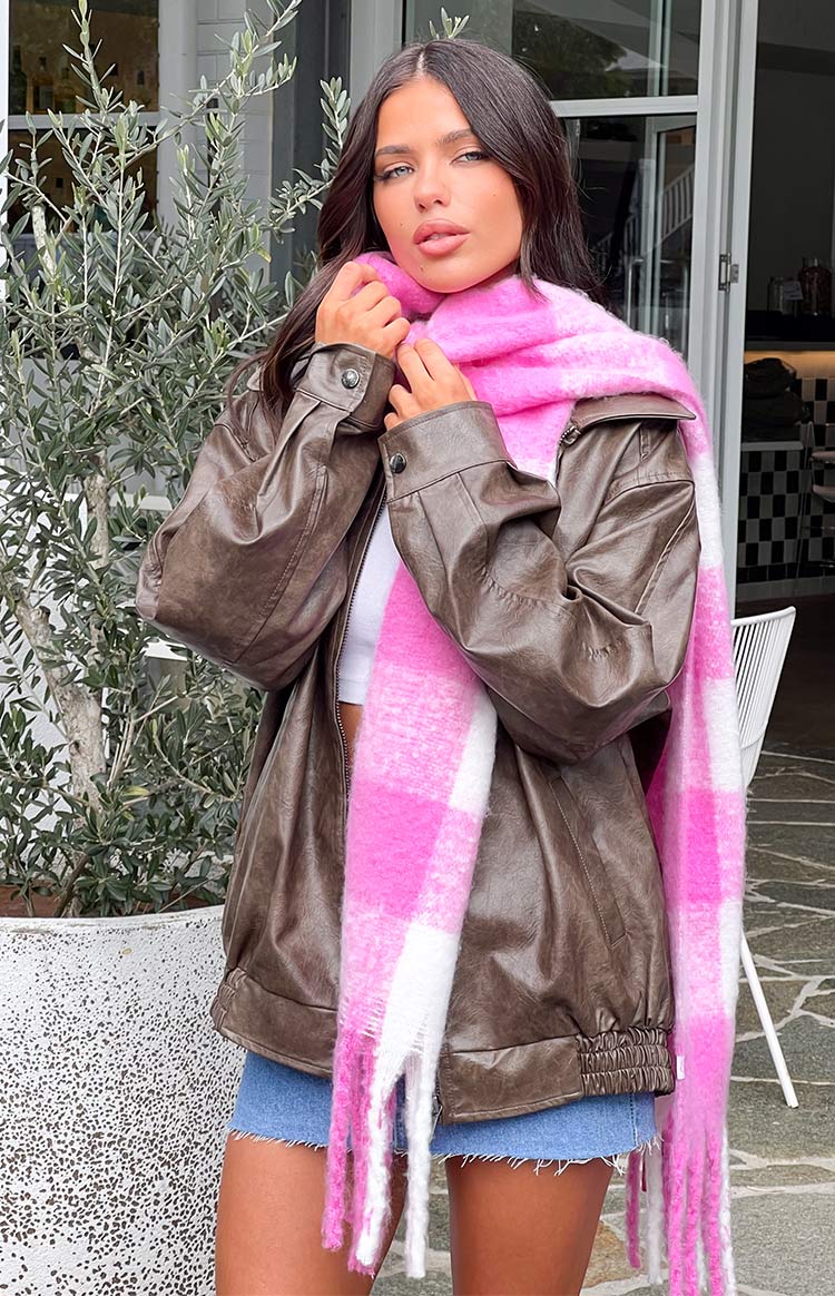 Pink Check Blanket Scarf (FREE over $215) Image