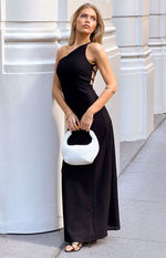 Pluto Black Linen Blend Maxi Dress Image