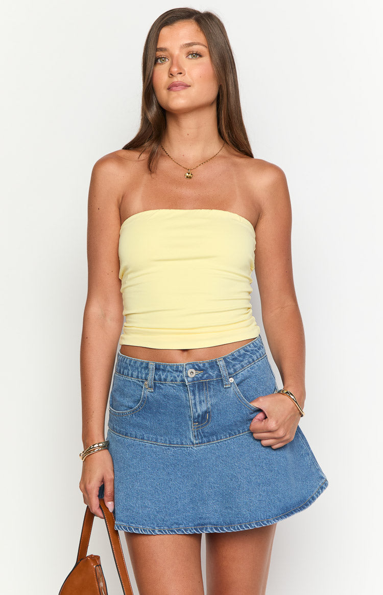 Quinley Mid Wash Denim Mini Skirt Image