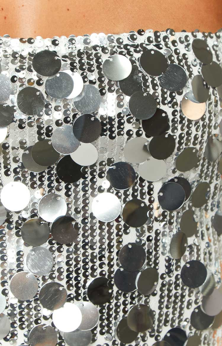 Radiant Silver Sparkle Mini Dress – Beginning Boutique US