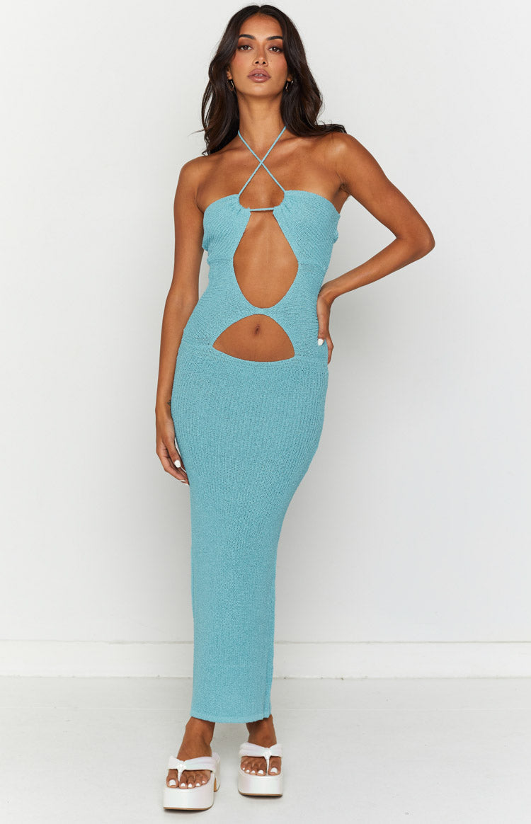 Renata Blue Cut Out Midi Dress Image