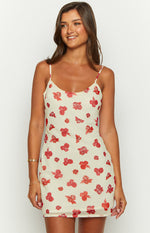 Rennie Red Noel Floral Printed Mini Dress Image