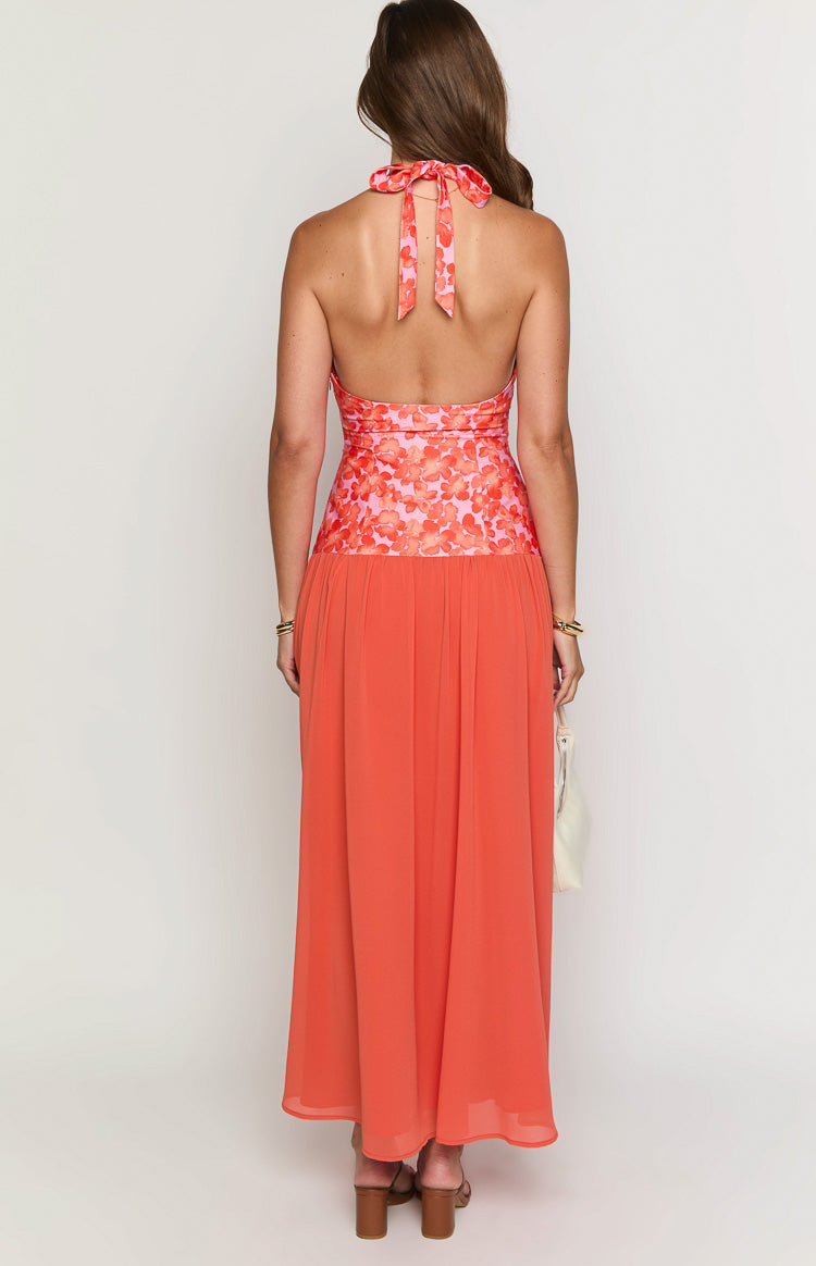 Roxanne Orange Floral Maxi Dress Image