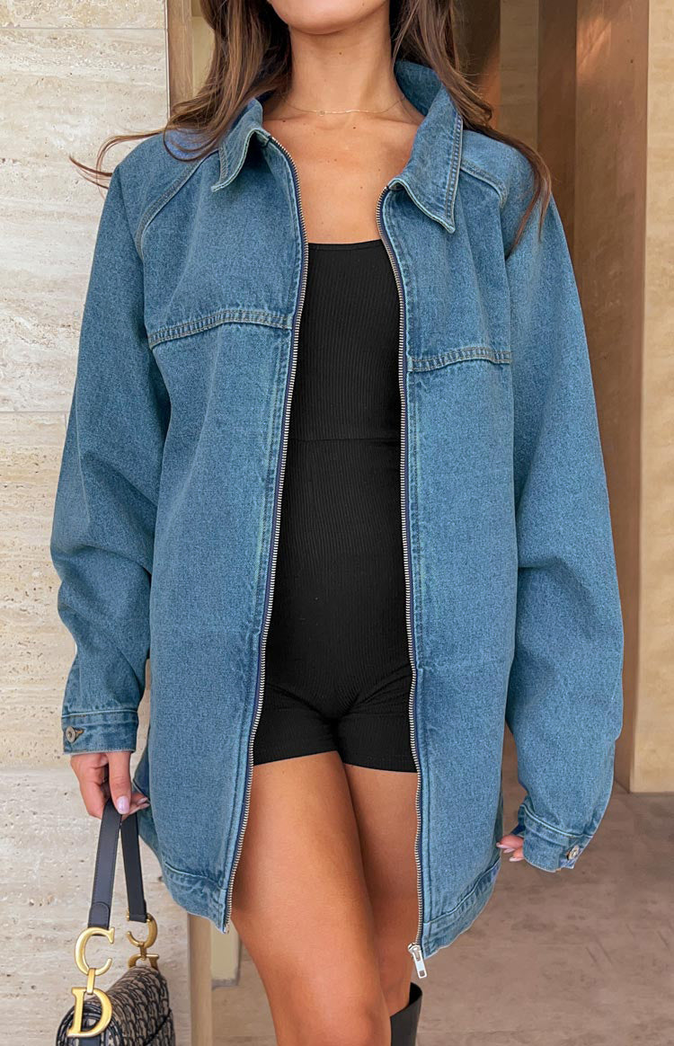 Women's Oversized Denim Jacket, Washed Crop Jacket Black, Small :  : Clothing, Shoes & Accessories