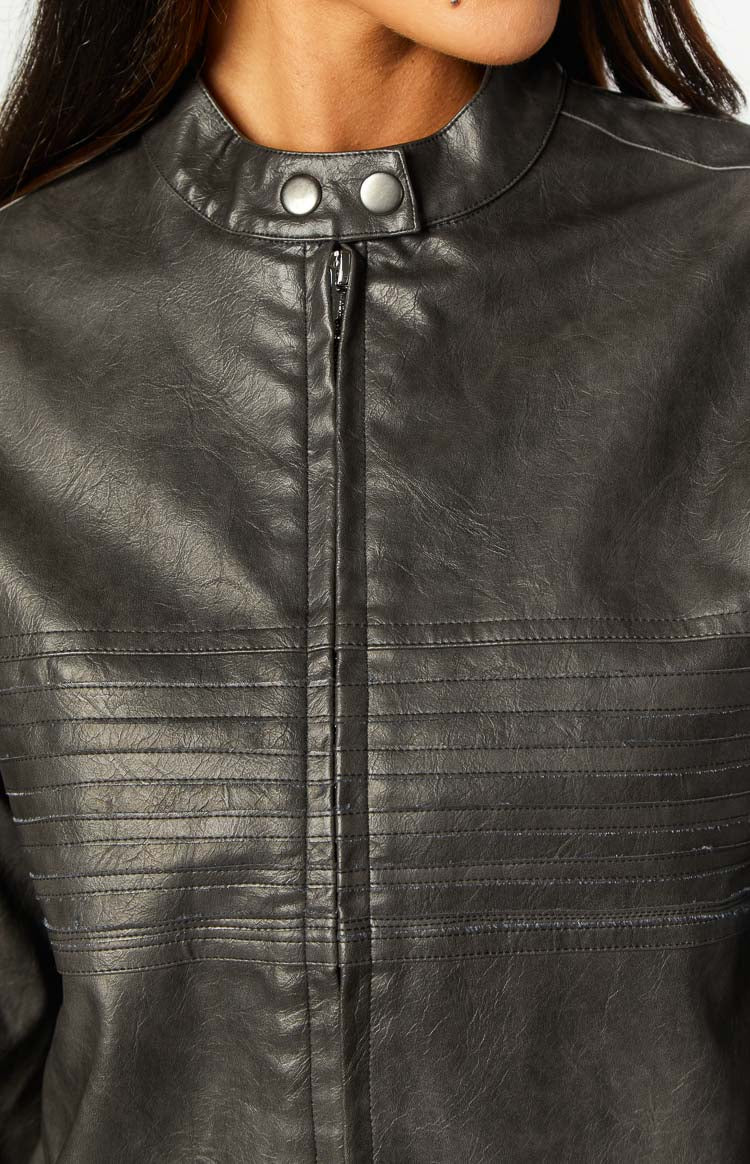 Sam Vintage Black PU Jacket Image