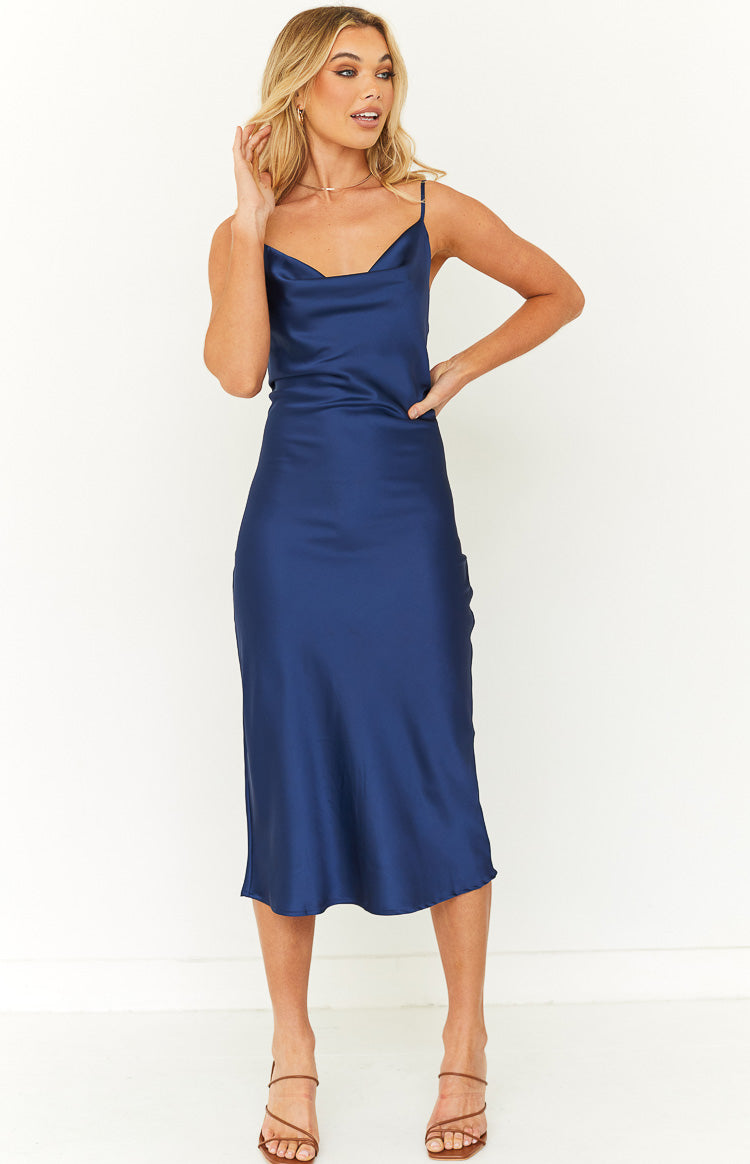 Schiffer Slip Midi Dress Midnight – Beginning Boutique US