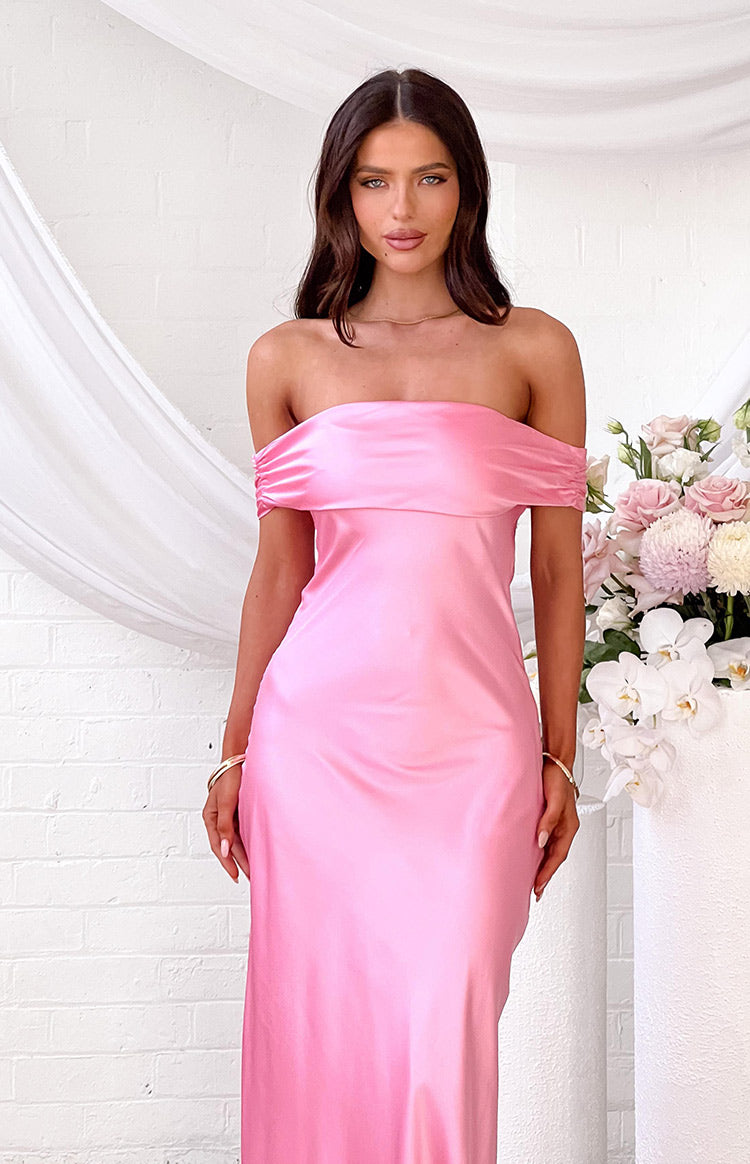 Seraphina Pink Off The Shoulder Maxi Dress Image