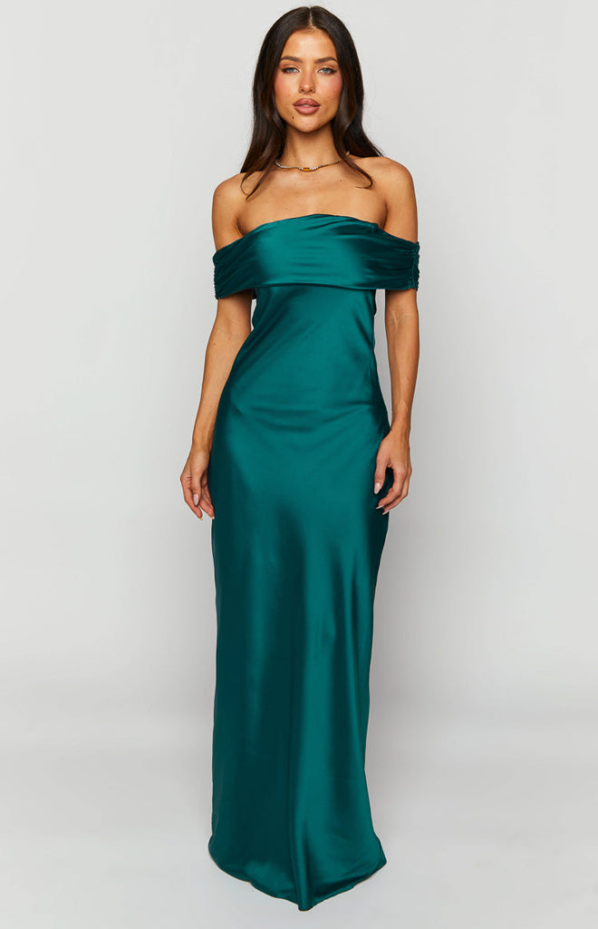 Seraphina Teal Off The Shoulder Maxi Dress – Beginning Boutique US