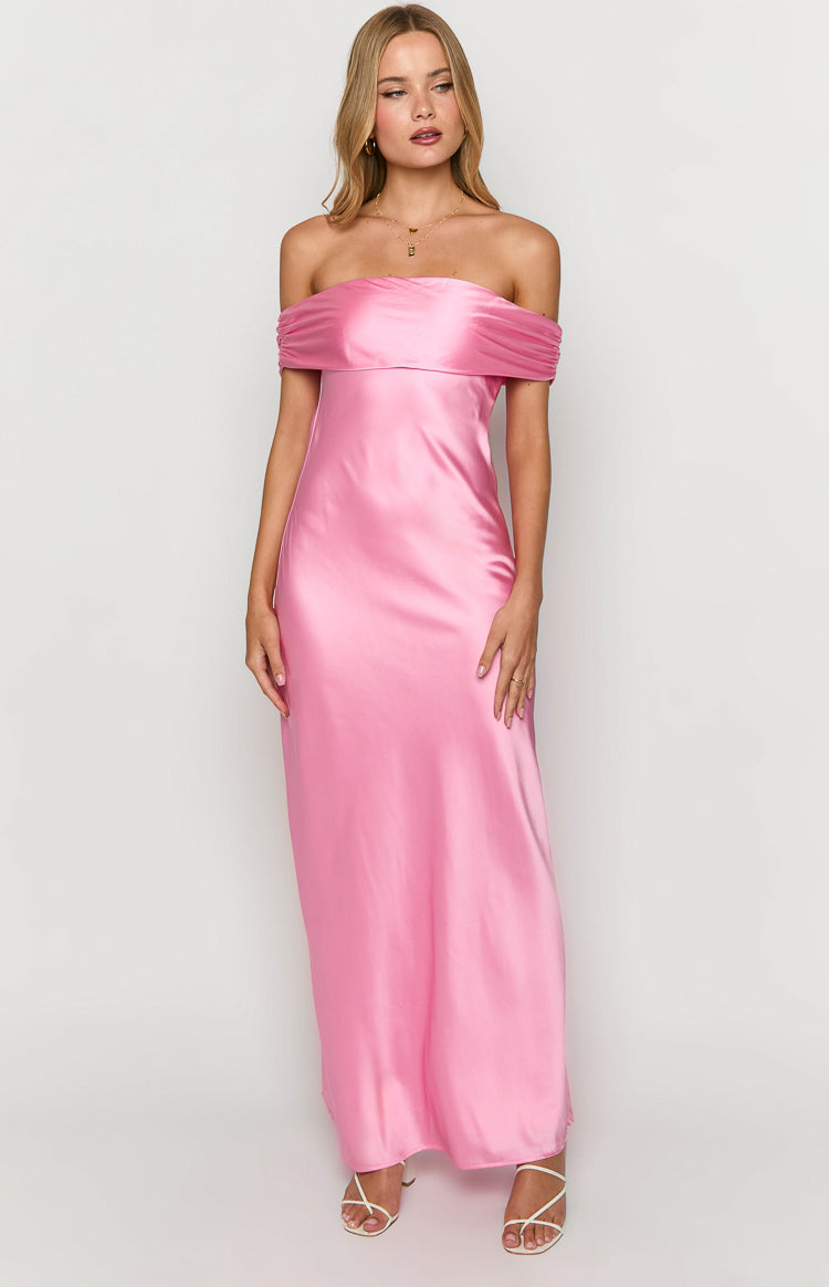 Seraphina Pink Off The Shoulder Maxi Dress Image