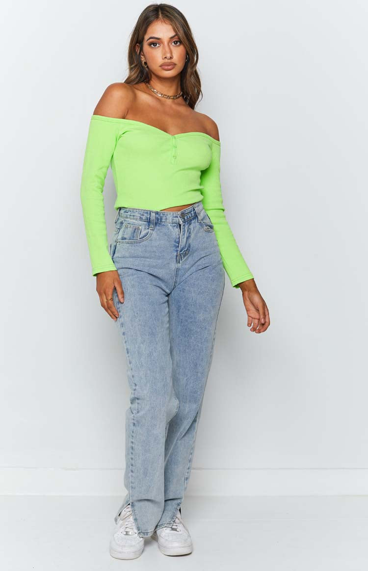 Serya Drop Shoulder Top Green Beginning Boutique US