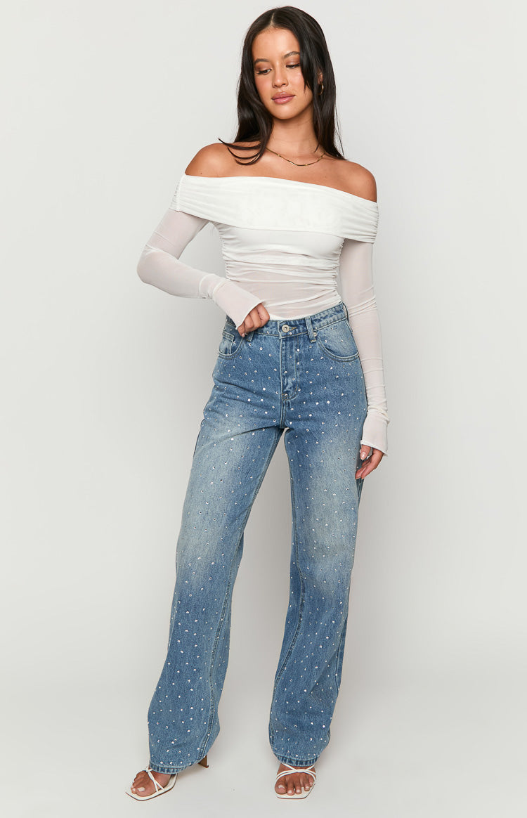 Sparks Mid Wash Denim Straight Leg Jeans Image