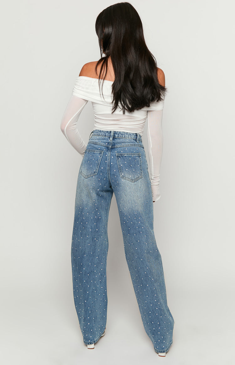 Sparks Mid Wash Denim Straight Leg Jeans Image