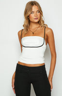 Tamra White Low Back Top