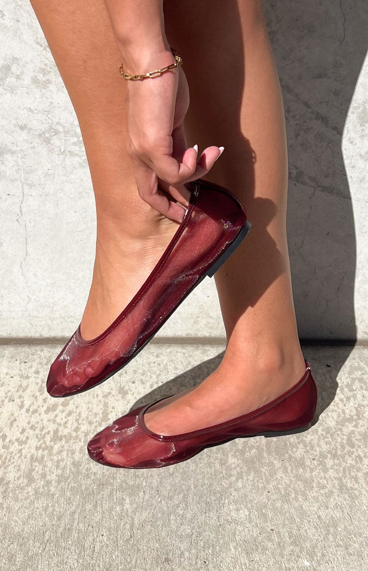 Therapy Arlo Cherry Patent PU Ballet Flats Shop Flats by Therapy Online at Beginning Boutique