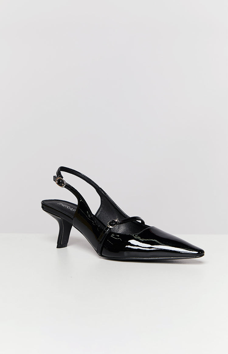 Therapy Parlour Black Patent Heels Image