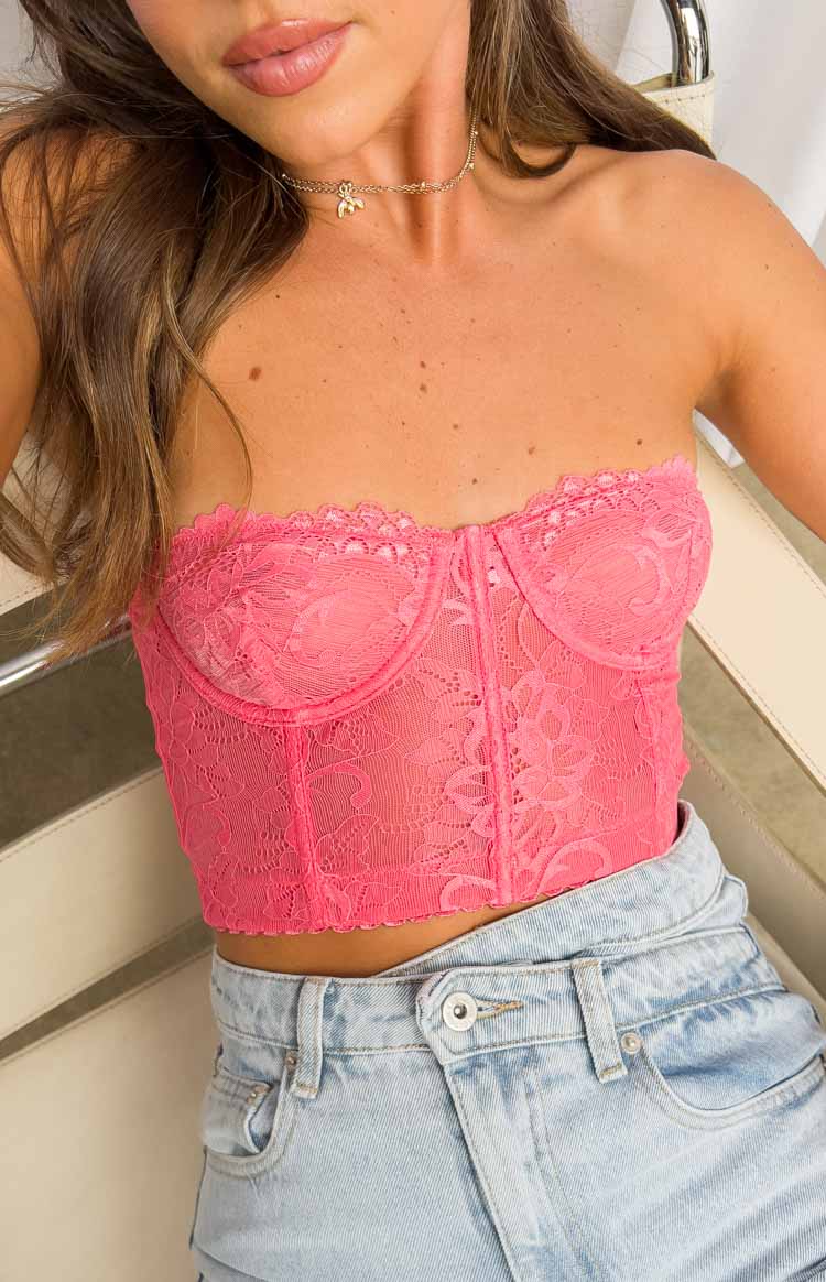 Tiarna Pink Lace Boutique Corset Beginning US – Top