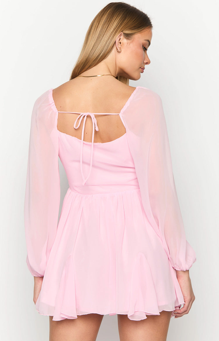 Tiffany Pink Long Sleeve Mini Dress Image