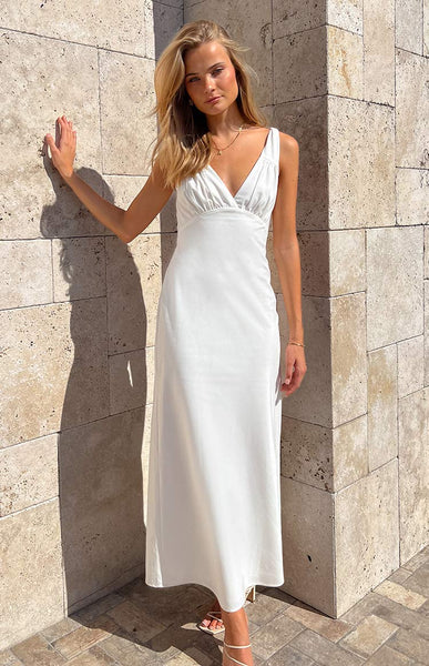 Fashion linen maxi dress