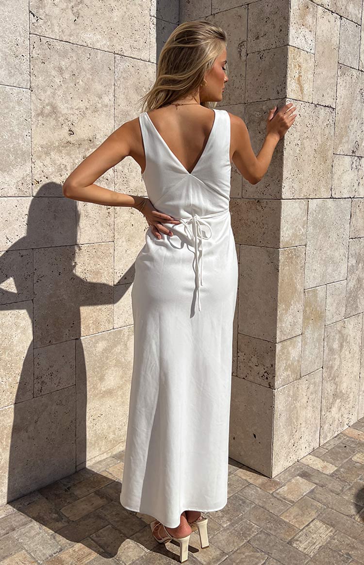 Petite White Towelled Maxi Dress | Petite | PrettyLittleThing USA