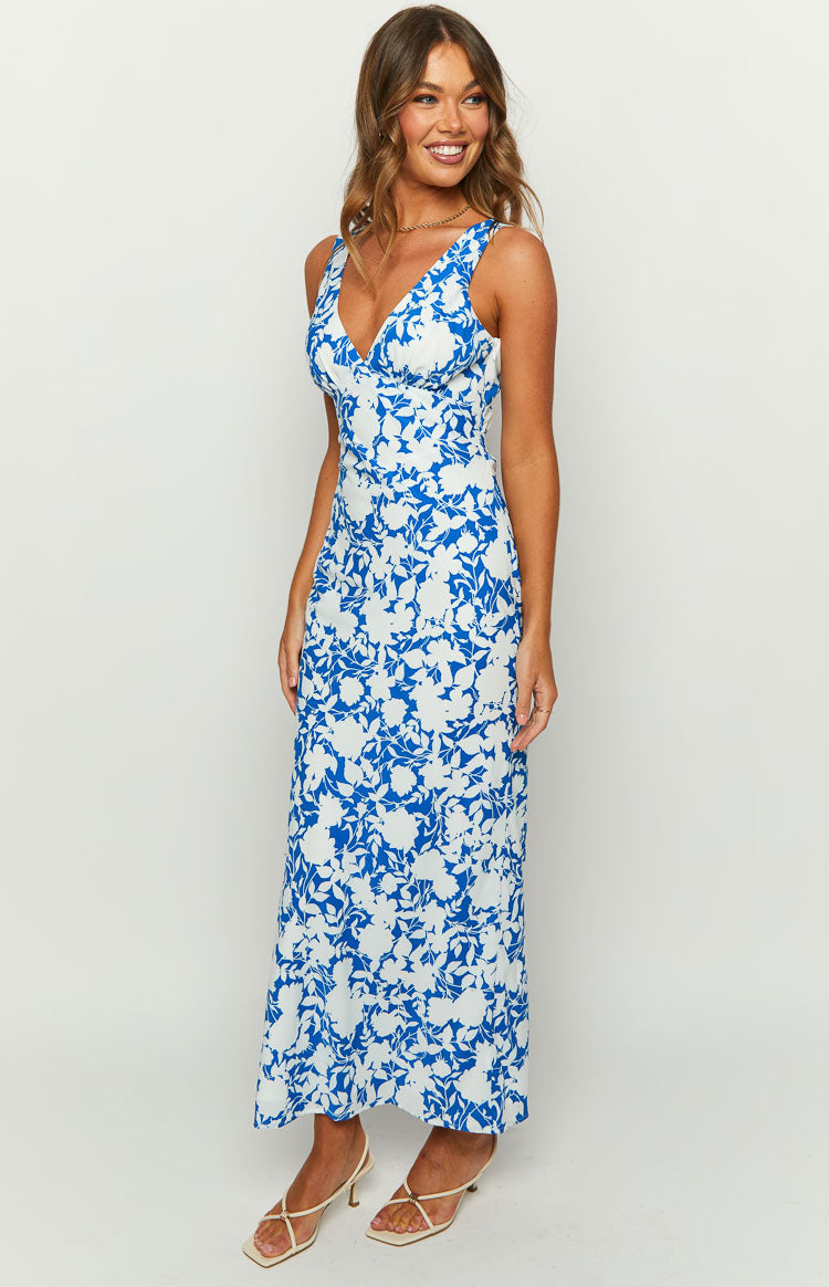 Verlaine Blue Floral Maxi Dress – Beginning Boutique US