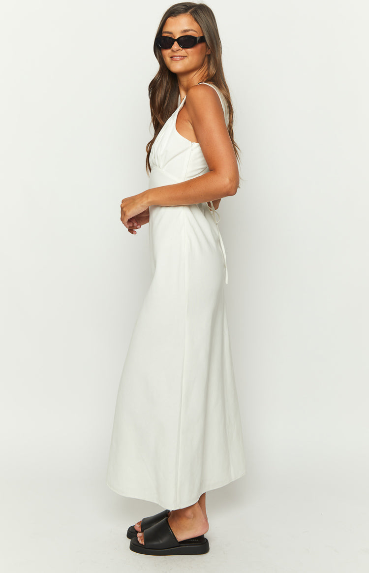 Verlaine White Linen Blend Maxi Dress – Beginning Boutique US