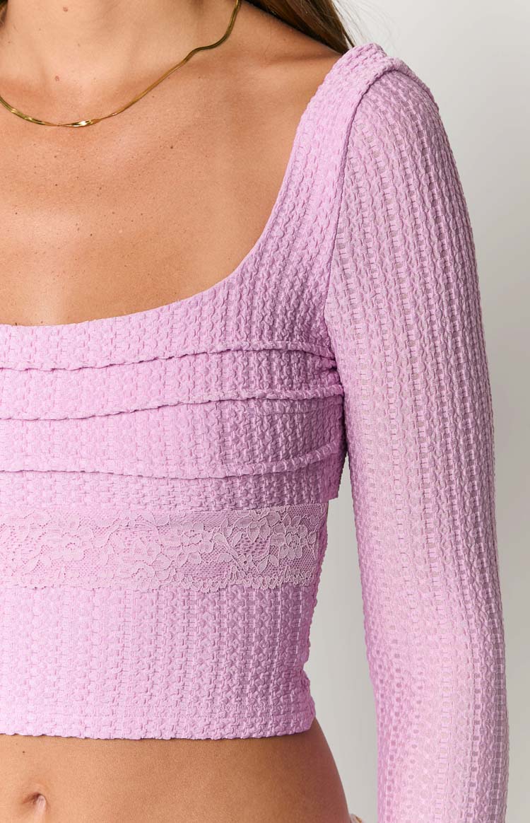 Vida Lilac Long Sleeve Top Image