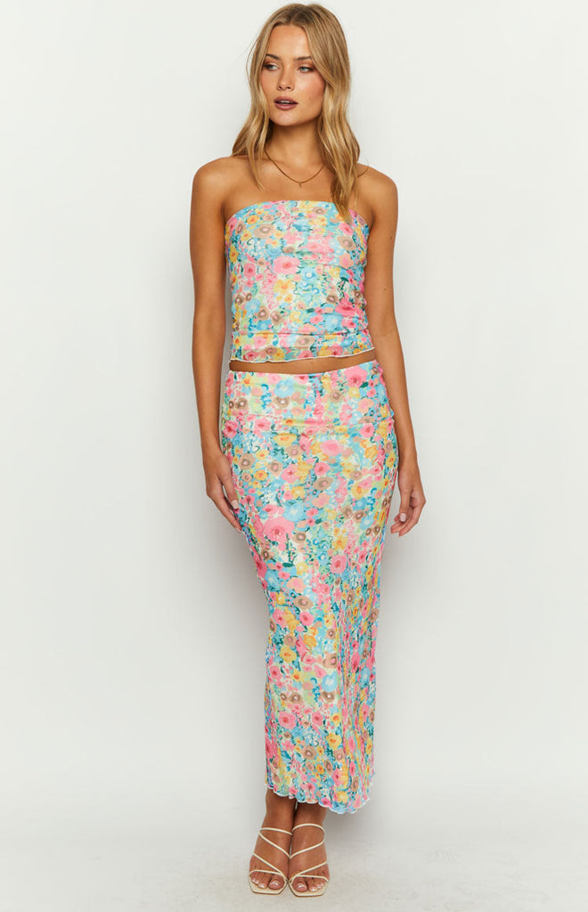 When in Rome Multi Floral Maxi Skirt – Beginning Boutique US