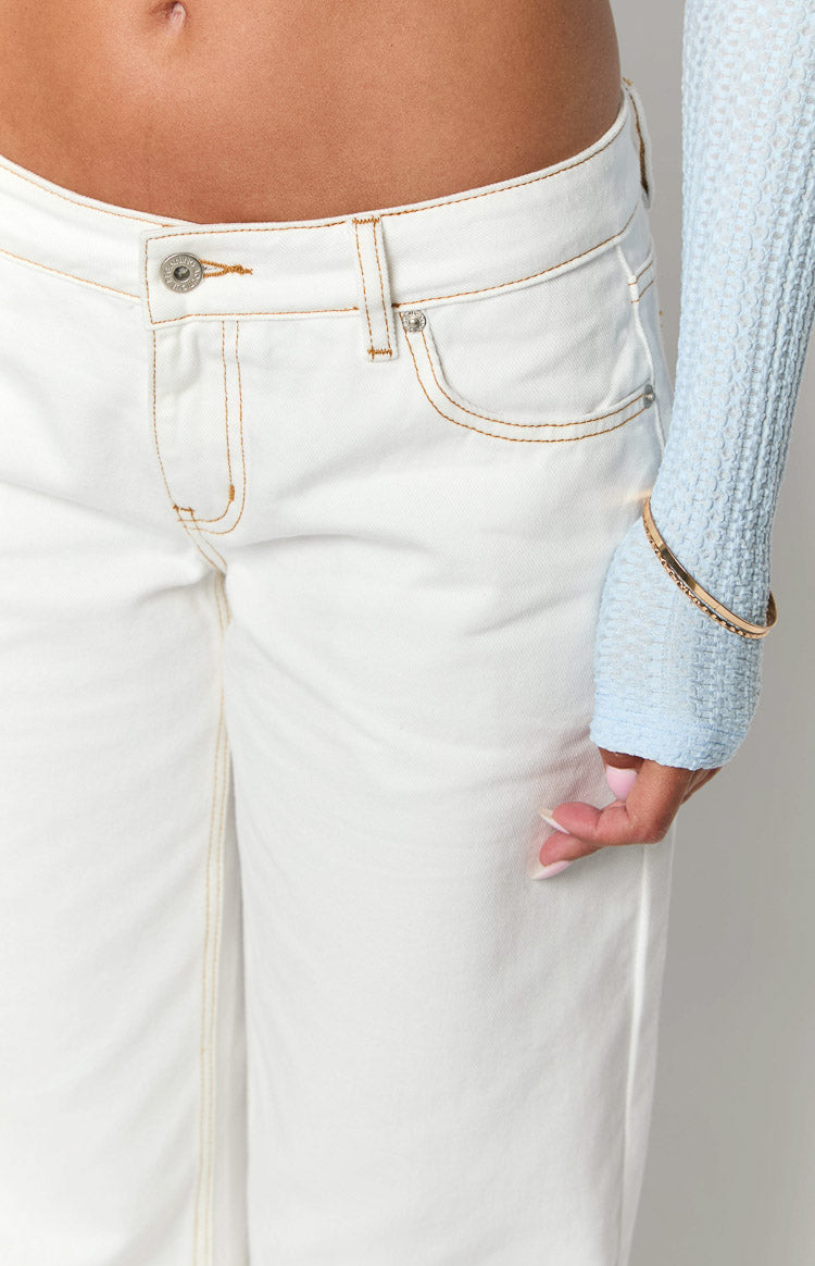 Clara Star White Denim Low Rise Jeans LAUNCH ON 10/16 Image