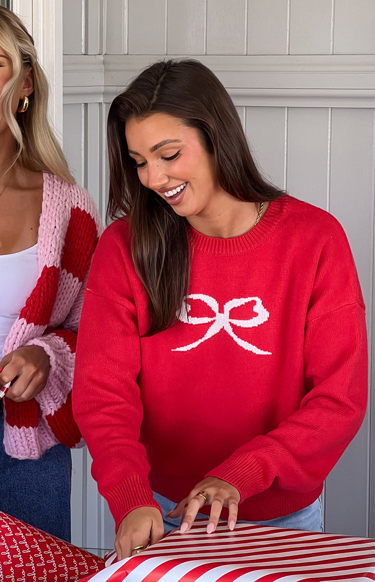 BB Exclusive Zami Red Bow Sweater