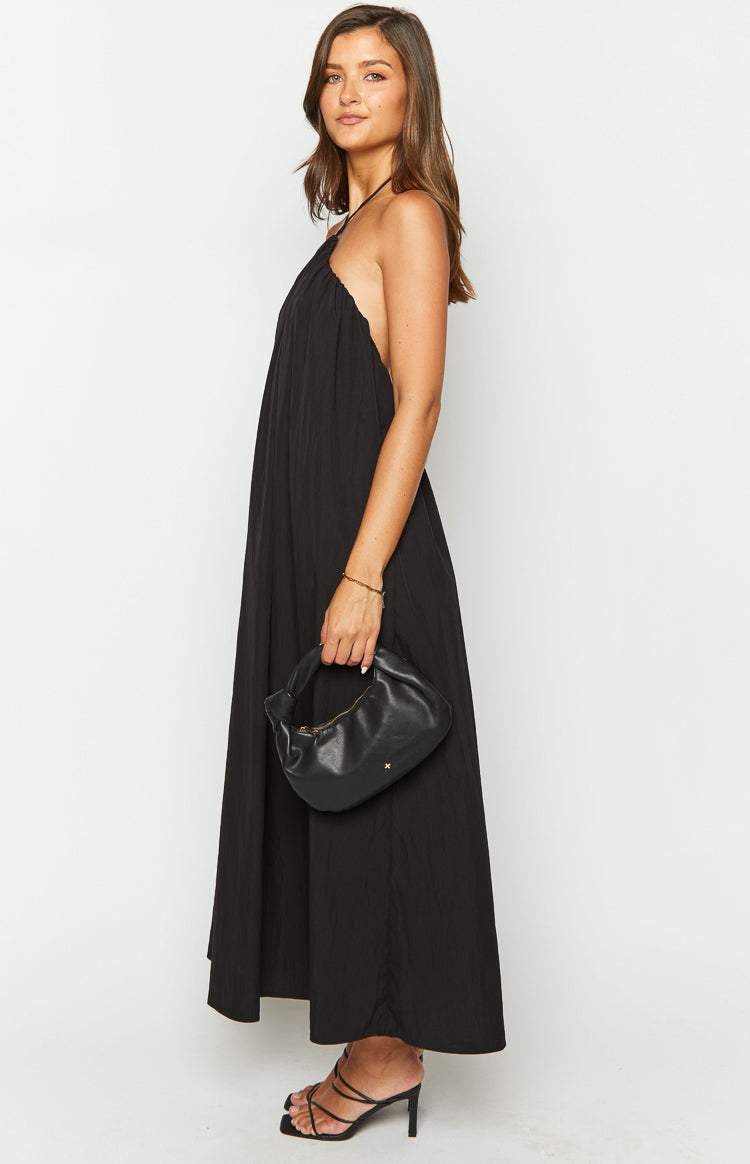 Ziggy Black Halter Neck Maxi Dress Image