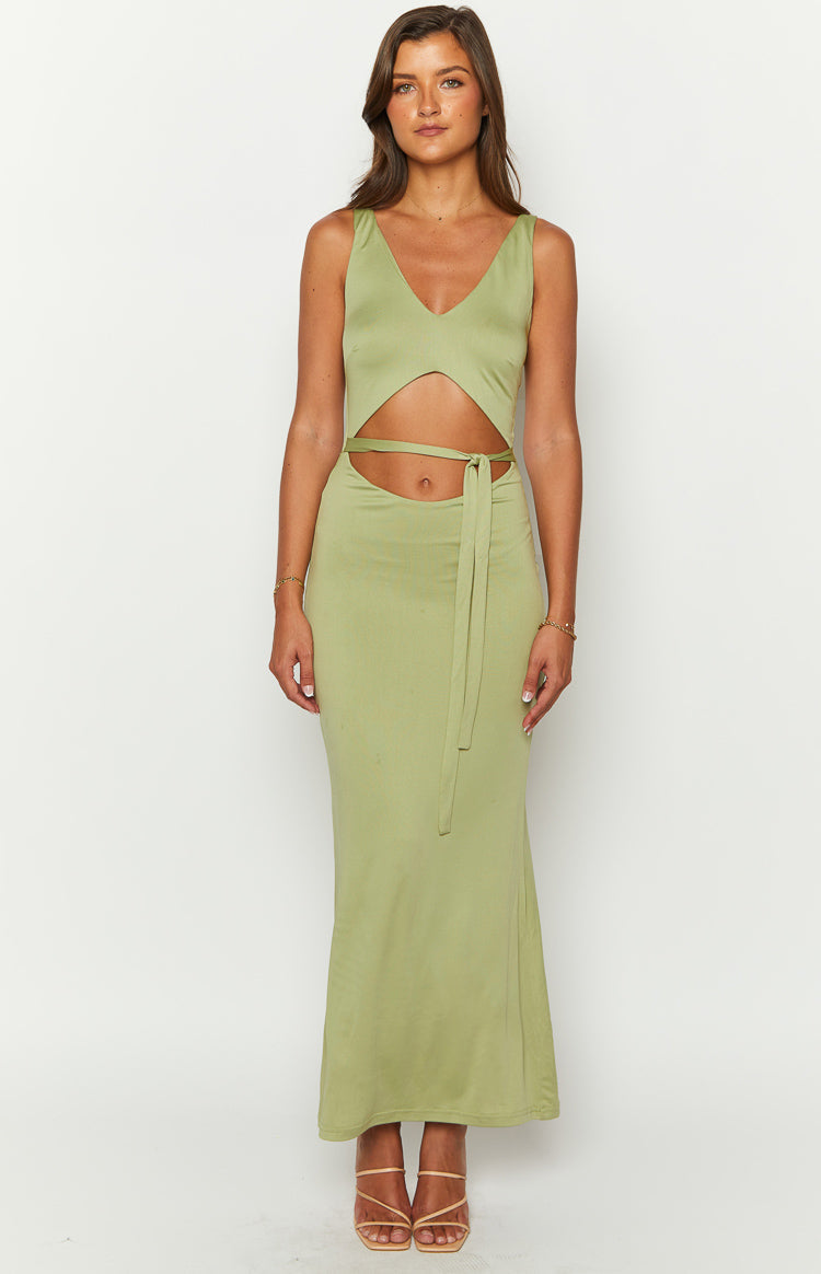 Zuri Khaki Maxi Dress Image