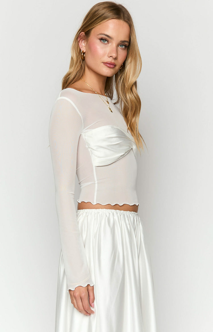 Alonza White Long Sleeve Top Image