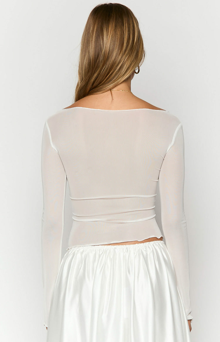 Alonza White Long Sleeve Top Image